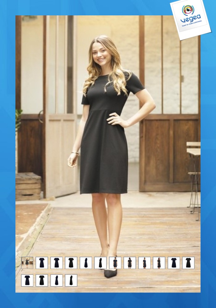 El vestido personalizable de mediodía de manga corta de camille