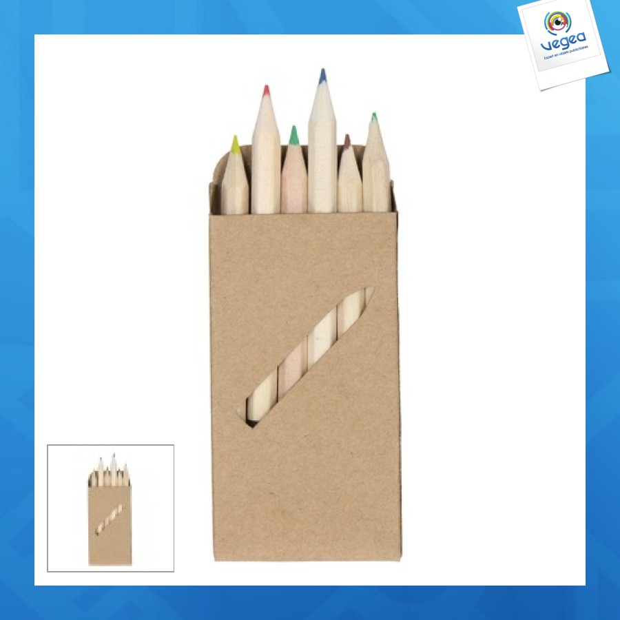 Ensemble de crayons de couleur de promoción nature 6, courts