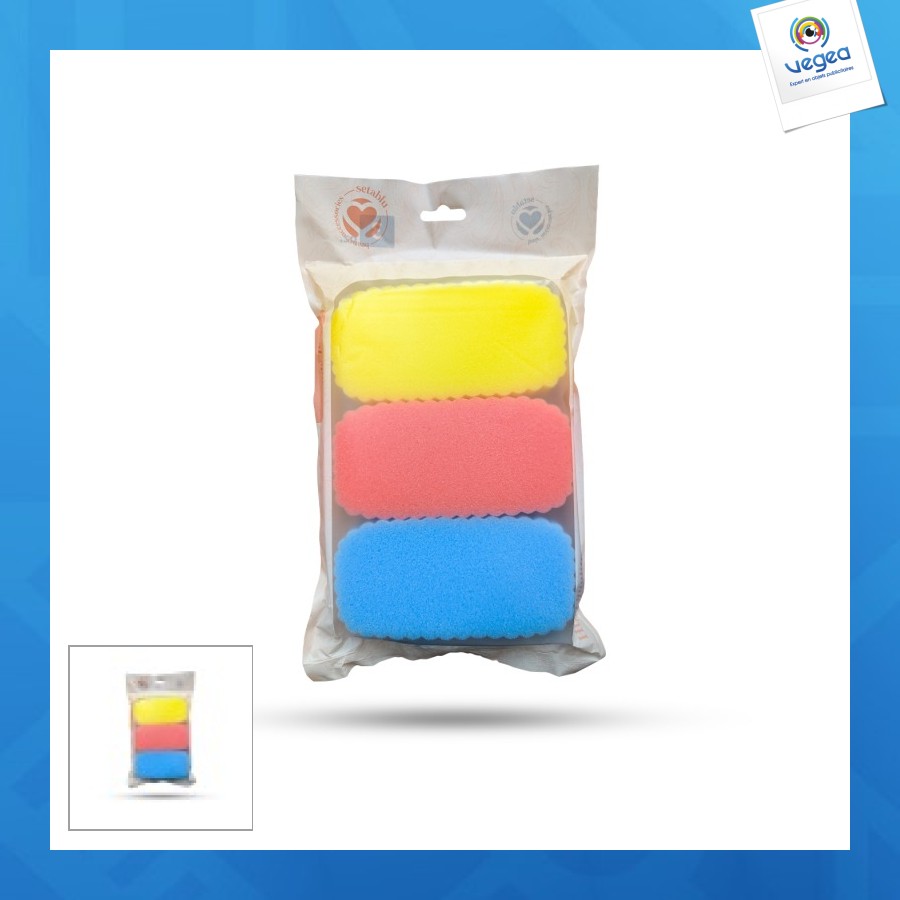 éponge de bain 3 pièces