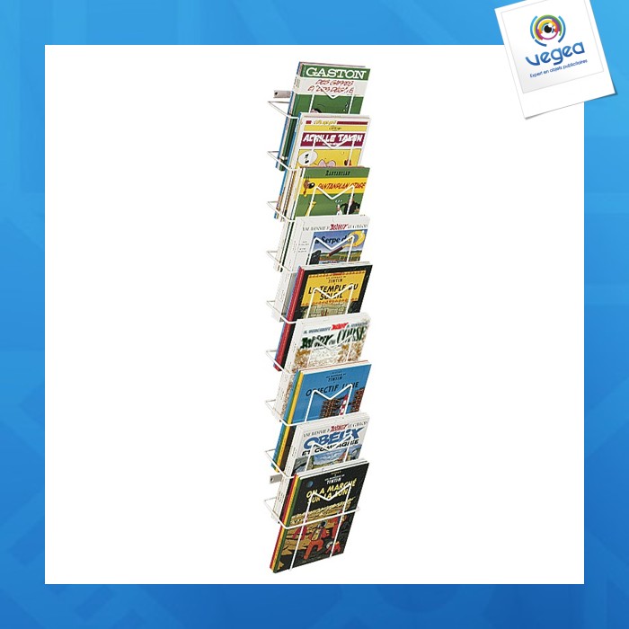 Expositor de pared 9 x a4 - ancho 24 cm blanco