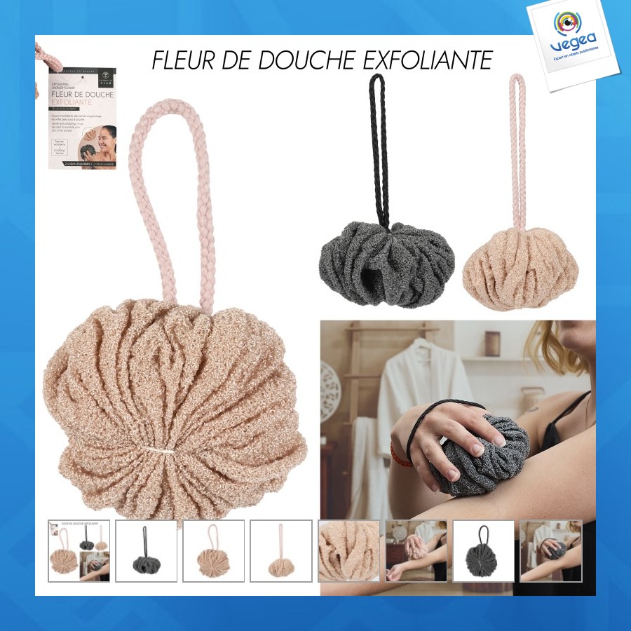 Fleur de douche de promoción exfoliante, 2-fois assorti