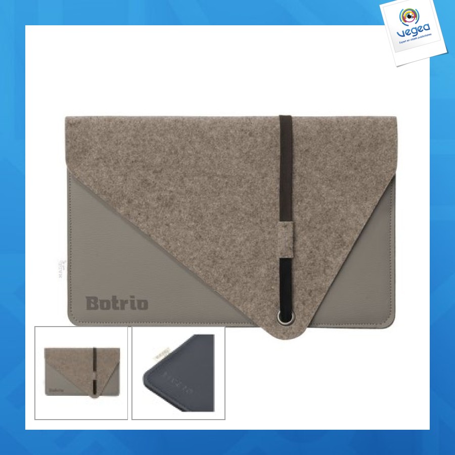 Funda de ordenador apple de piel y fieltro