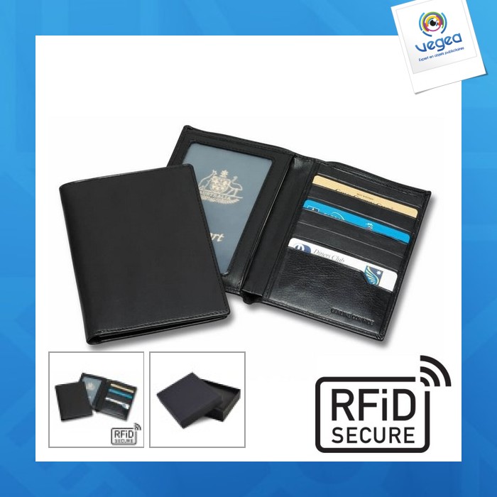 Funda de pasaporte de piel rfid sandringham