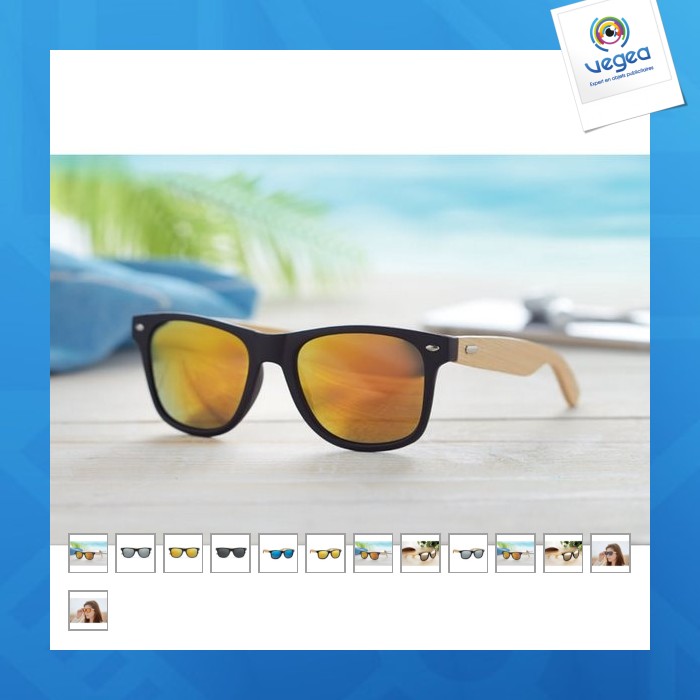 Gafas de sol de plástico y bambú