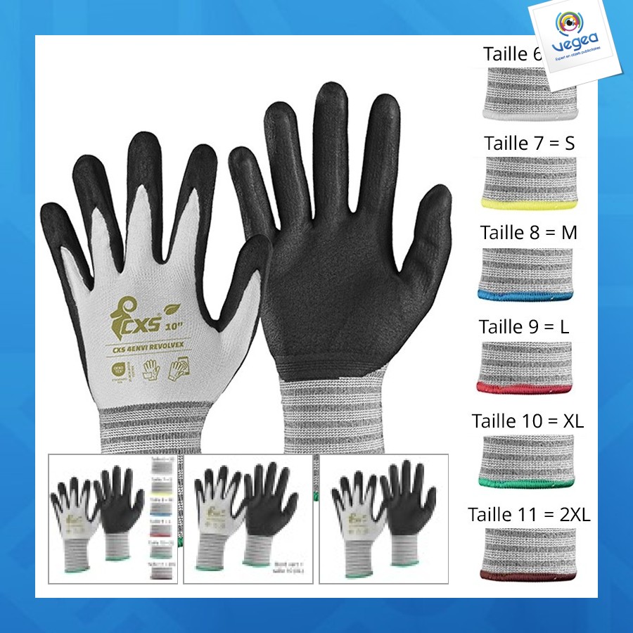 Gants de travail personalizables recyclés cxs