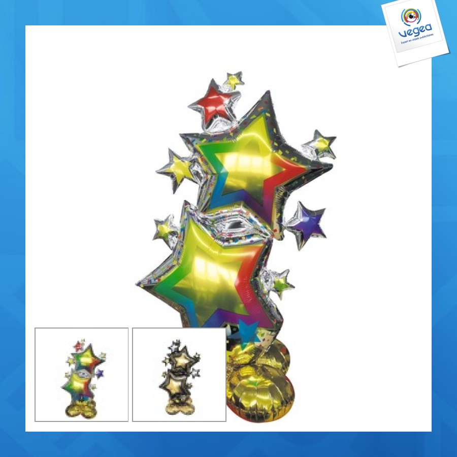 Globo de mylar con estrellas y pan de oro