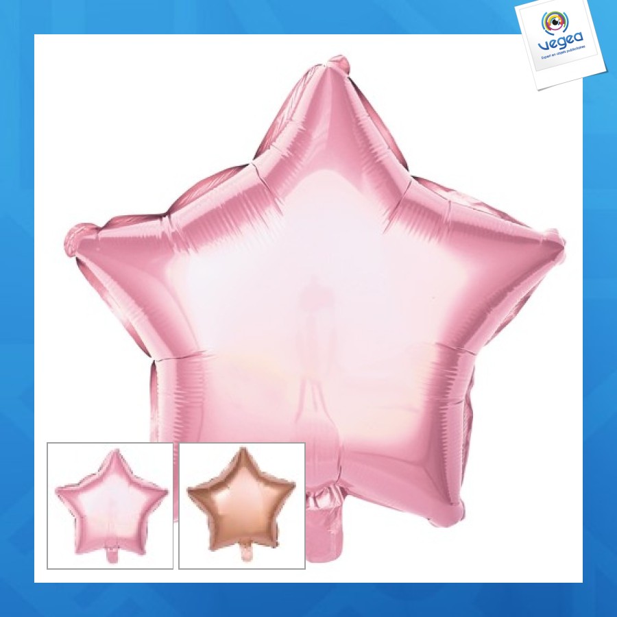Globo estrella de mylar rosa pastel