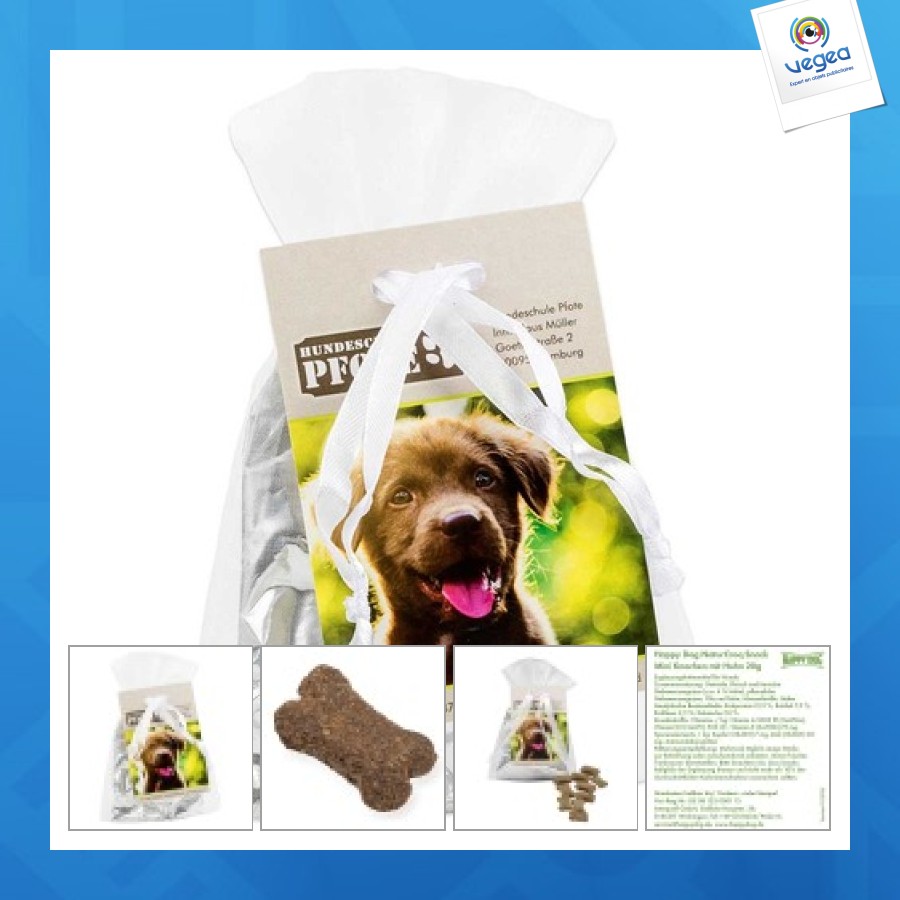 Golosinas para perros en bolsa de organza