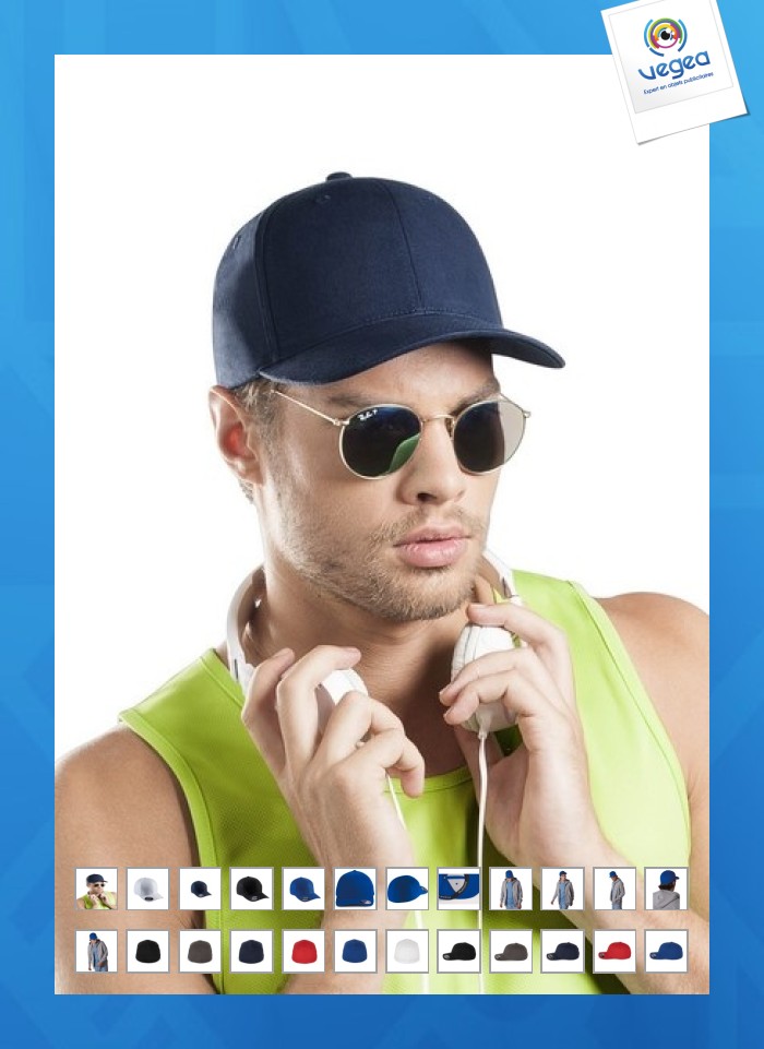 Gorra flexfit® de algodón cepillado - 6 paneles