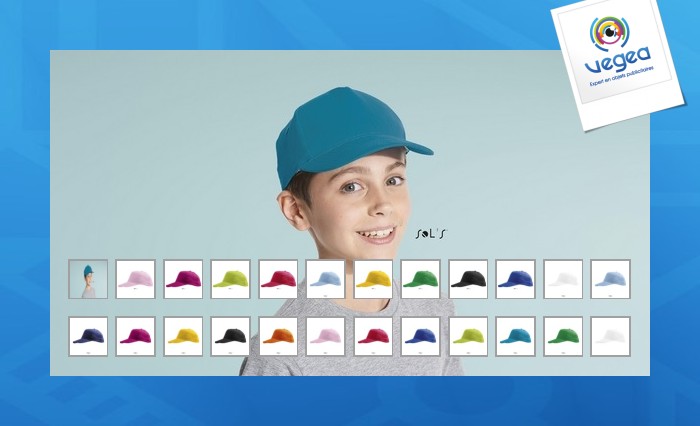 Gorra infantil de 5 paneles en algodón medio