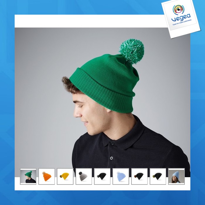 Gorro beechfield con pompones