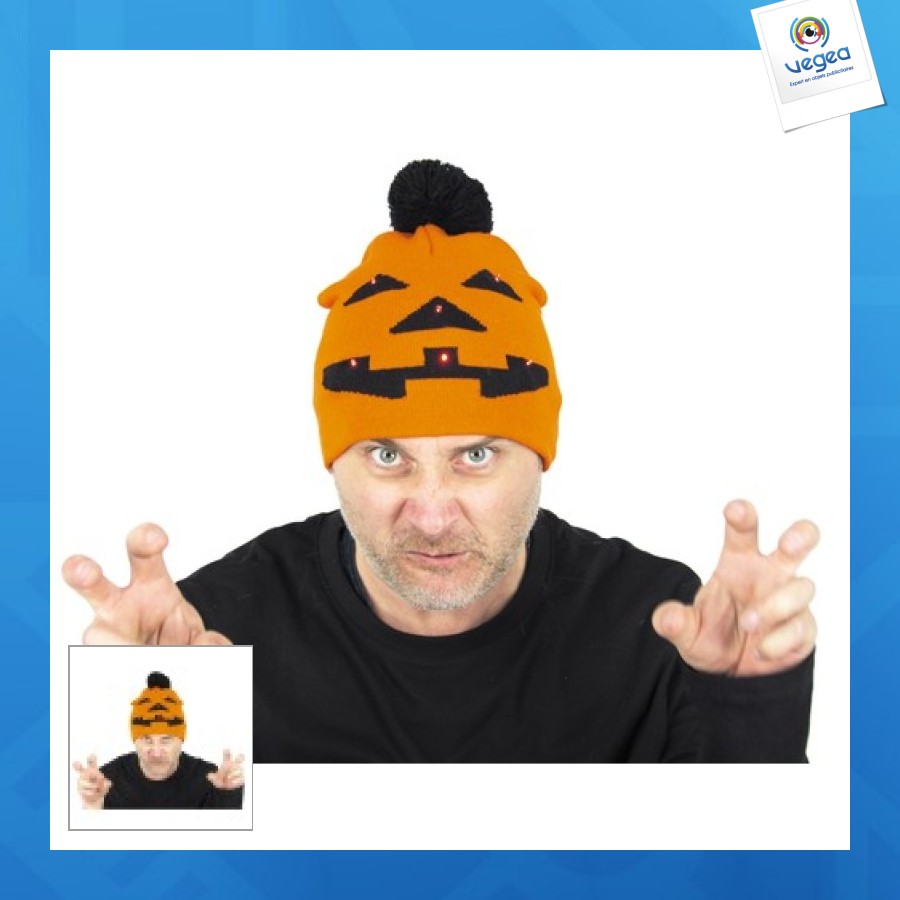 Gorro de punto calabaza brillante