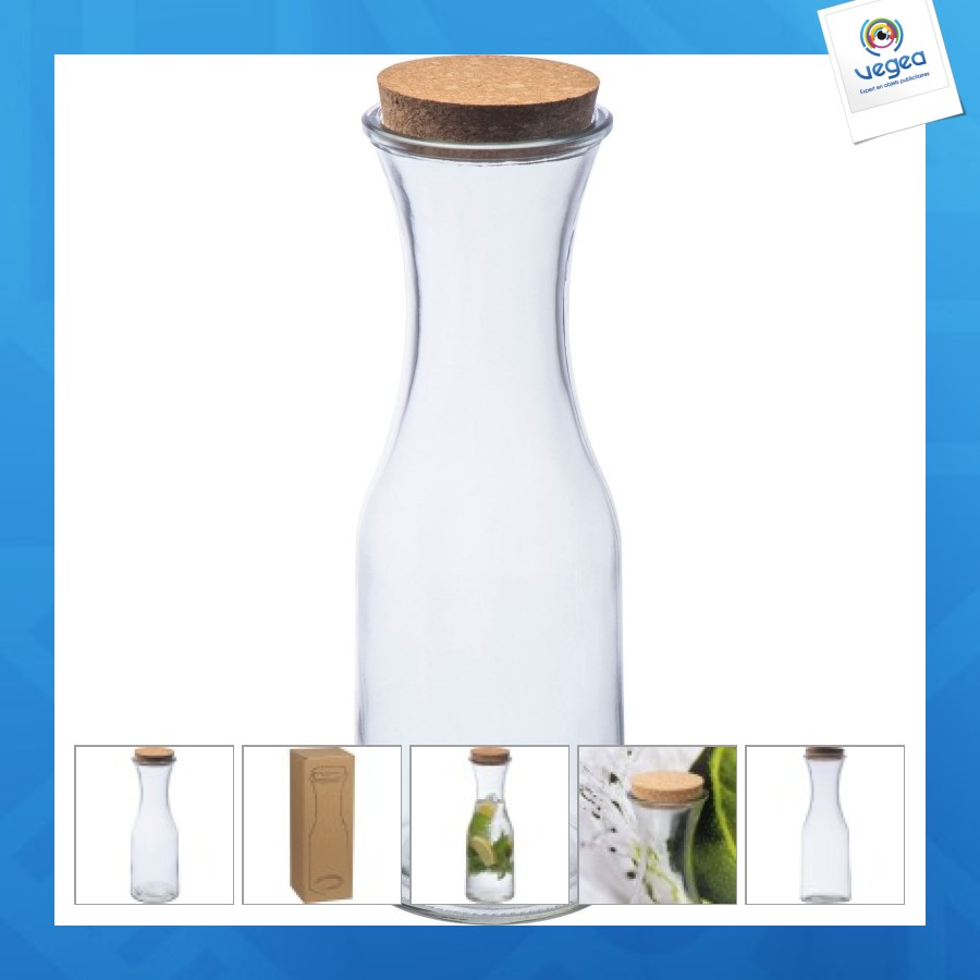 Jarra de vidrio con tapa de corcho 1.000 ml