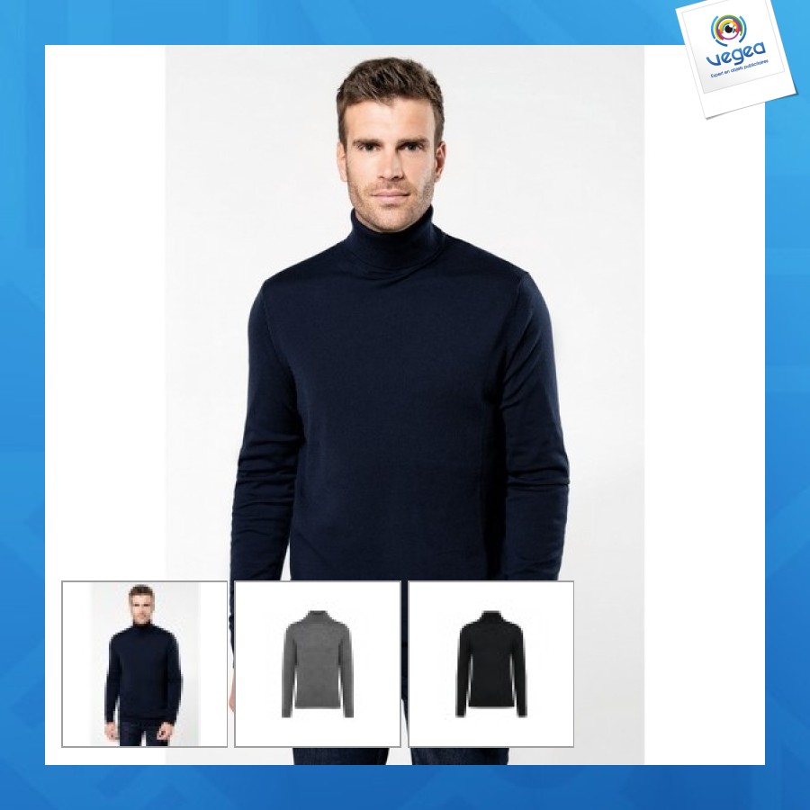 Jersey de cuello alto merino para hombre