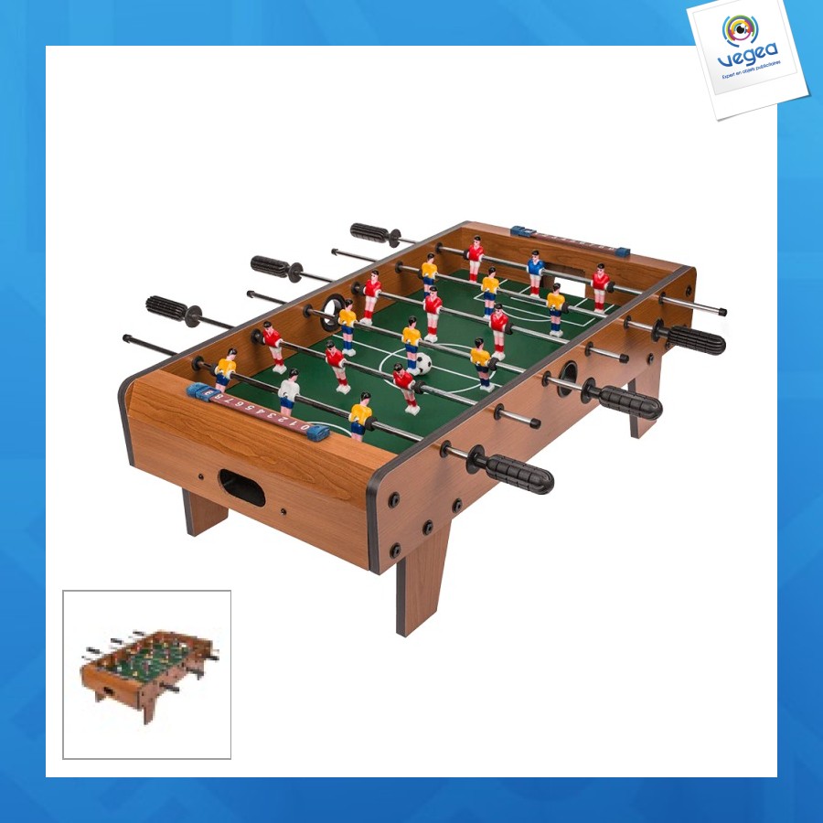 Jeu de baby-foot personalizable en bois avec pieds