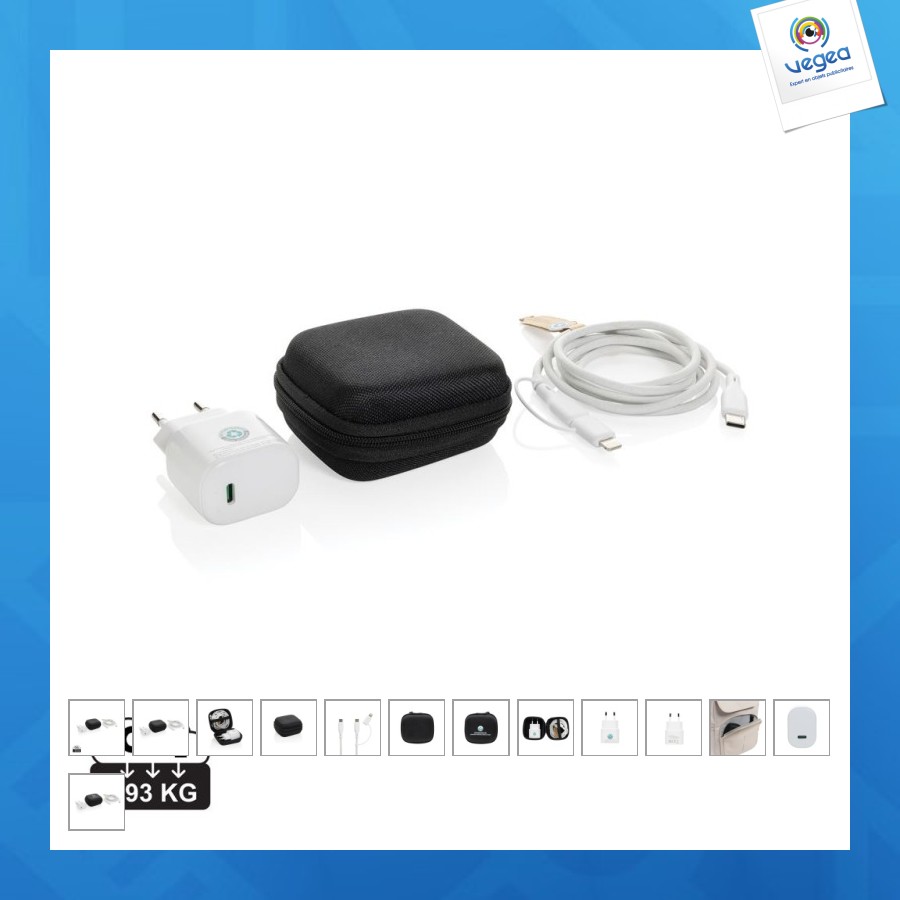 Juego de 2 cargadores de 20 w en pet reciclado rcs boost