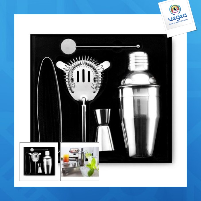 Kit De Bartender - 3 Piezas (Palitos + Cucharas + Pinza) - Acero Inoxidable