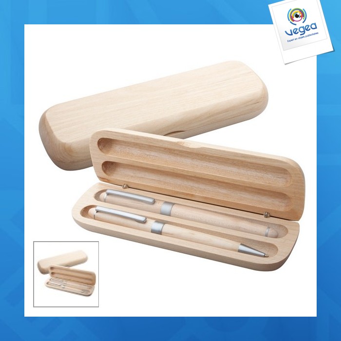 Juego de escritura en madera natural nawodu