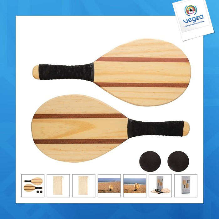 Juego de raquetas de madera de frescobol