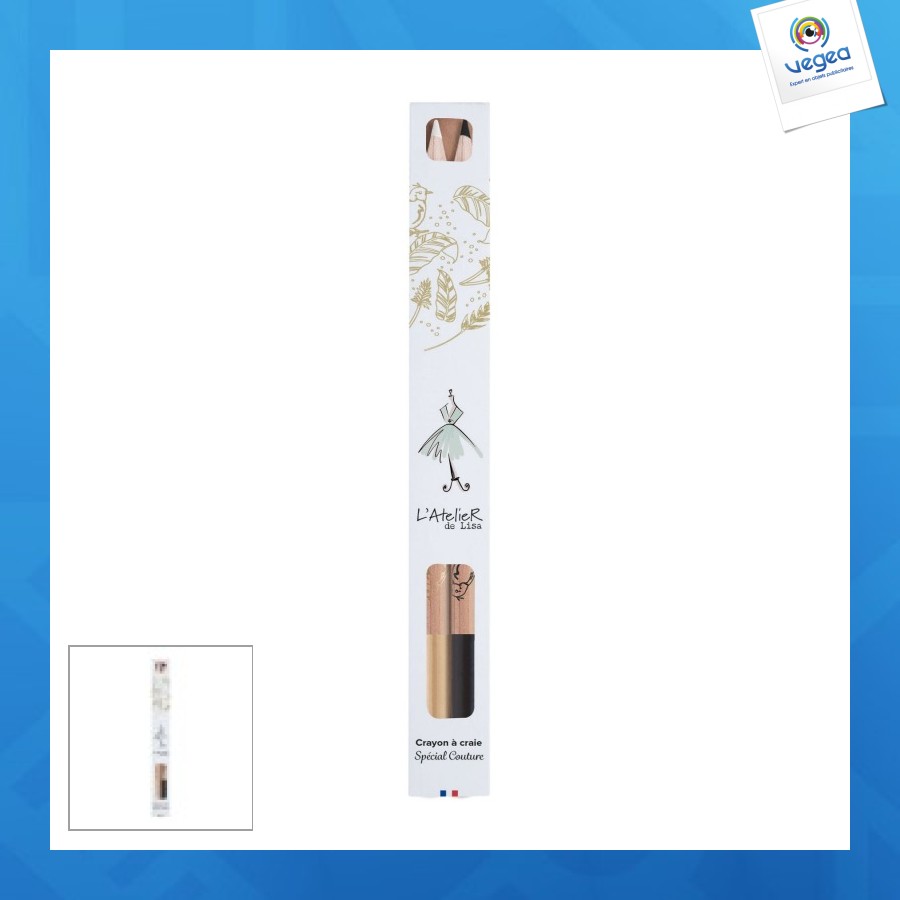 Kit coloriage de 6 crayons de couleur personalizables eco 8,7 cm