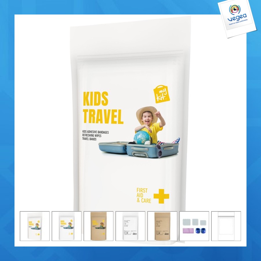 Kit de viaje mykit para niños con bolsillo de papel