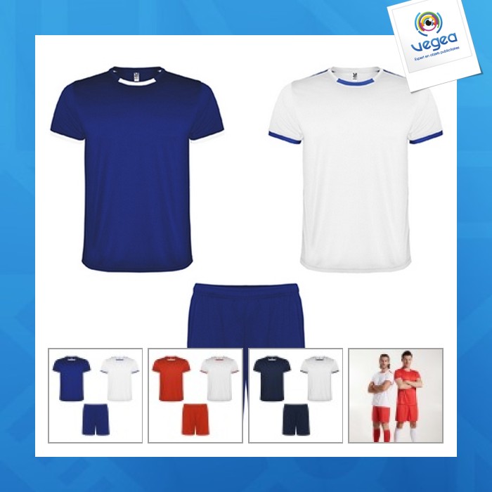 Kit deportivo unisex compuesto por 2 camisetas + 1 pantalón corto racing (tallas infantiles)