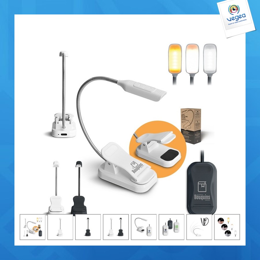 Lampe led de lecture flexible avec pince