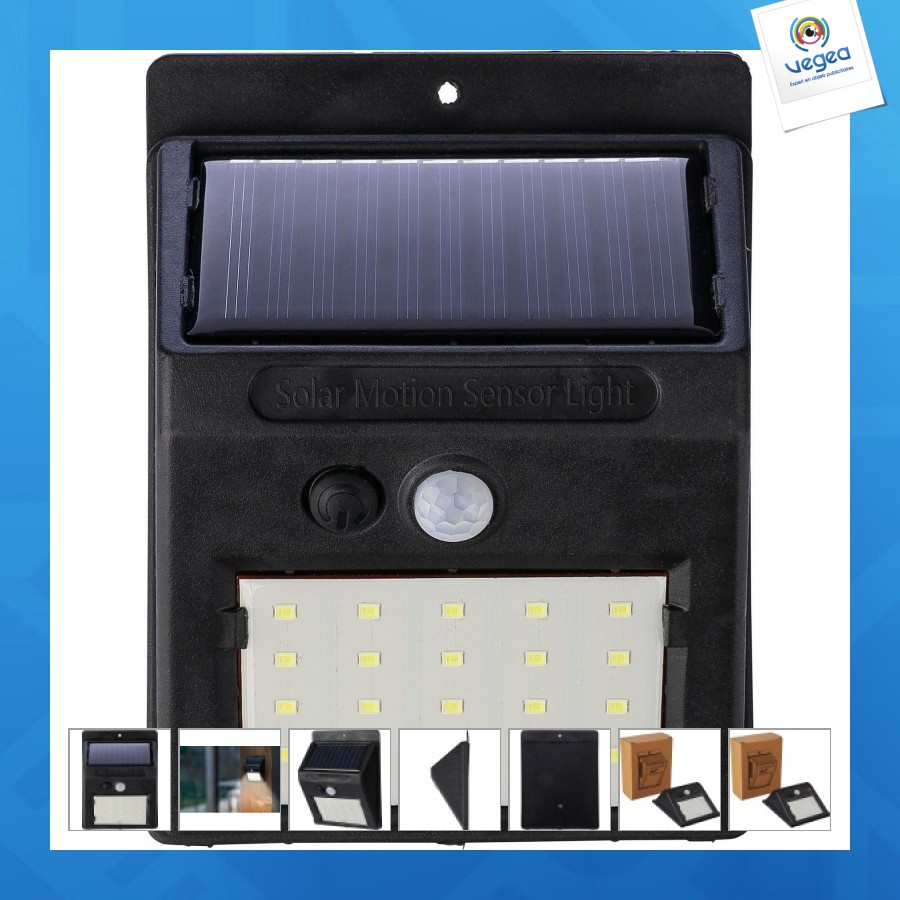 Lampe solaire en pp munie 20 led cob briony