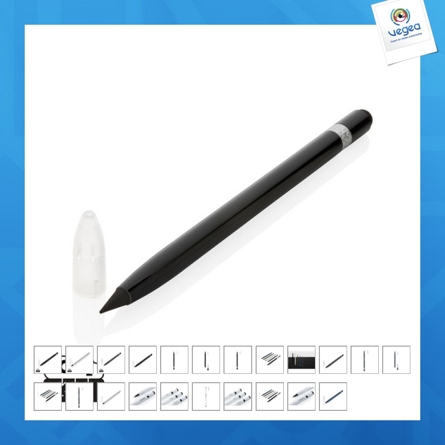 Lápiz de aluminio sin tinta con goma de borrar