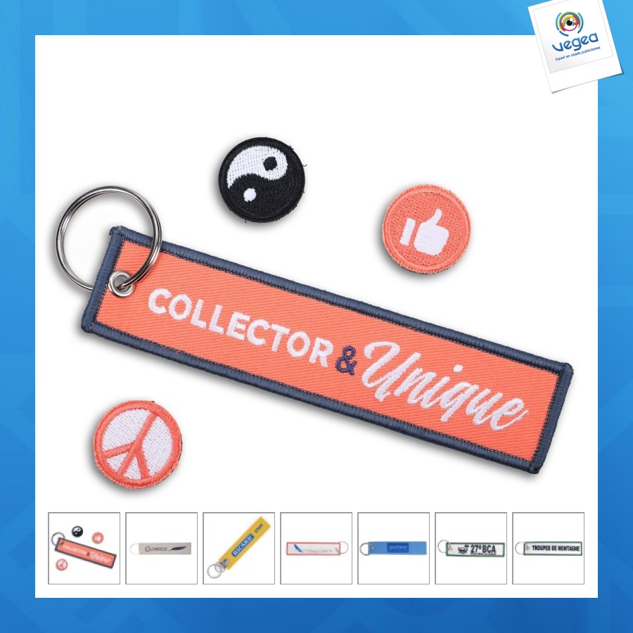 Llavero charm llama - logotipo sublimado