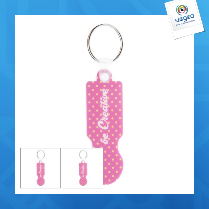 Llavero con ficha personalizable de plástico