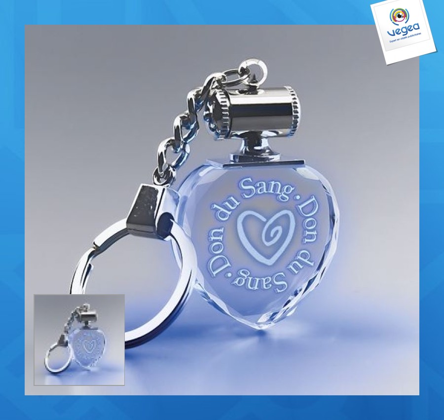 Llavero corazón luminoso azul