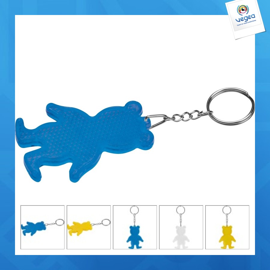 Llavero reflectante con forma de oso