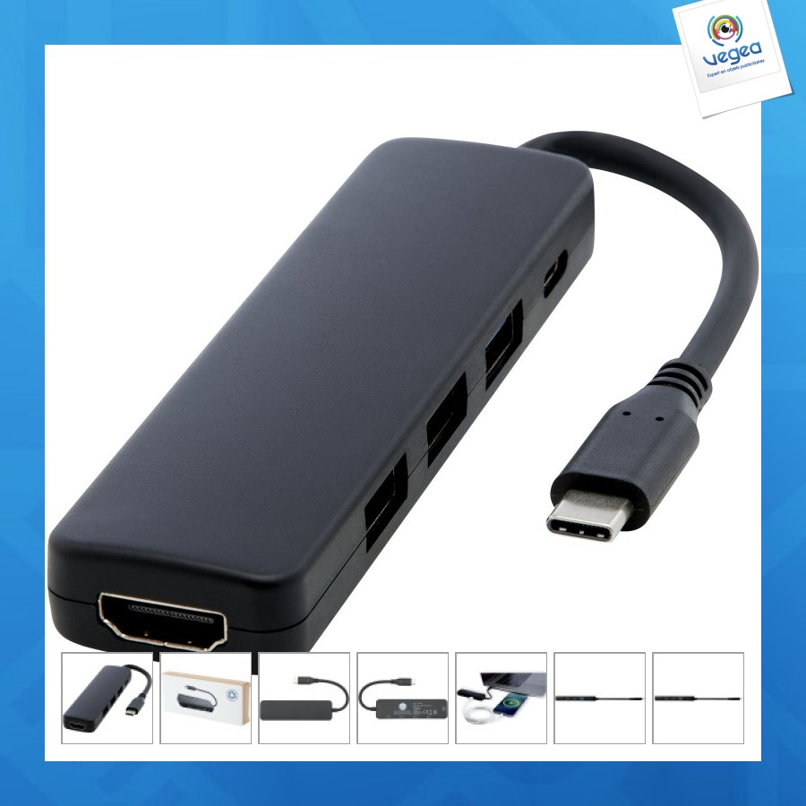 Loop rcs adaptador multimedia usb 2.0-3.0 de plástico reciclado con puerto hdmi