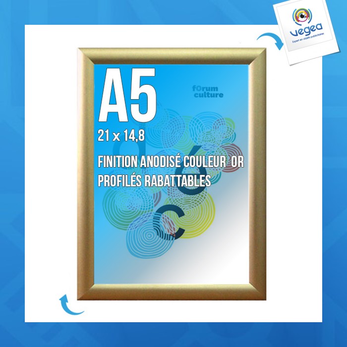 Marco expositor de pared clic-clac a.5 oro
