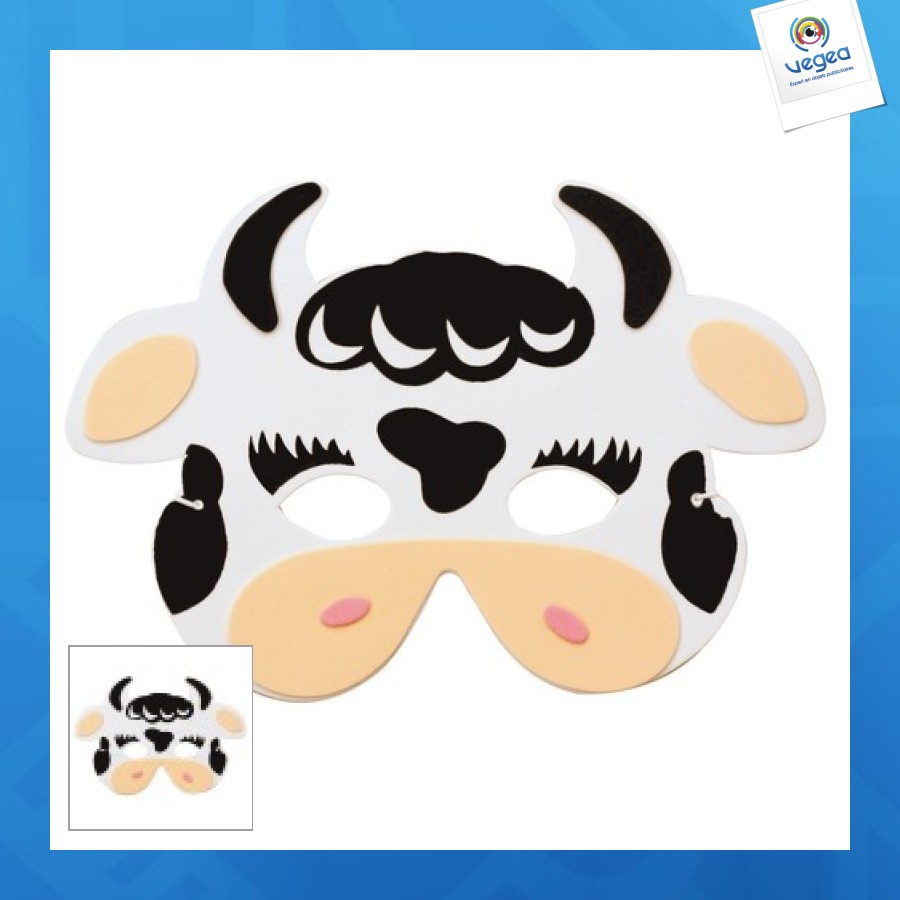 Mascara niño vaca personalizable eva