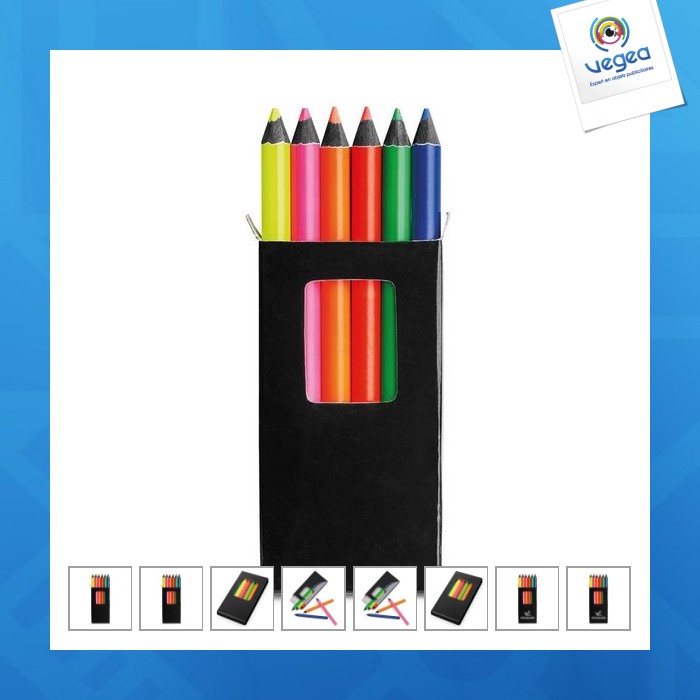 Memling. boîte avec 6 crayons de couleur personalizables