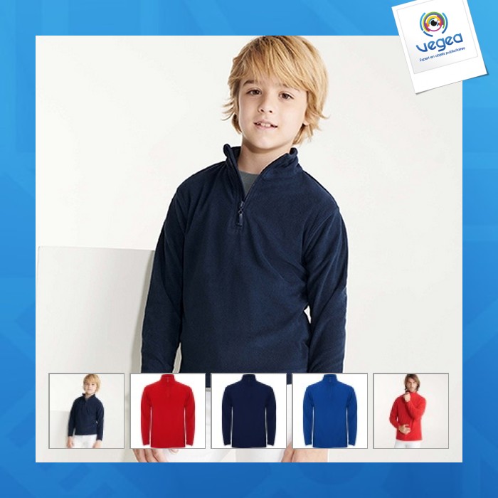 Microfleece con cuello de embudo y protector de barbilla himalaya (tallas de niño)