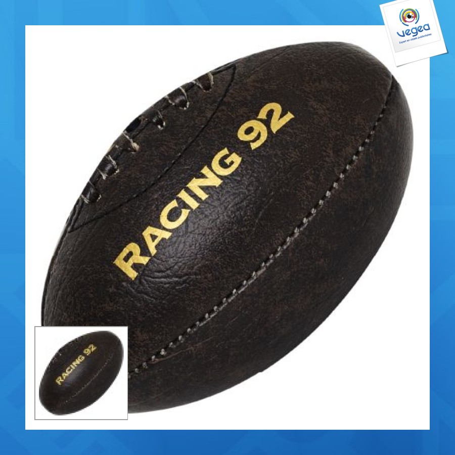Mini balón de rugby personalizable vintage en polipiel