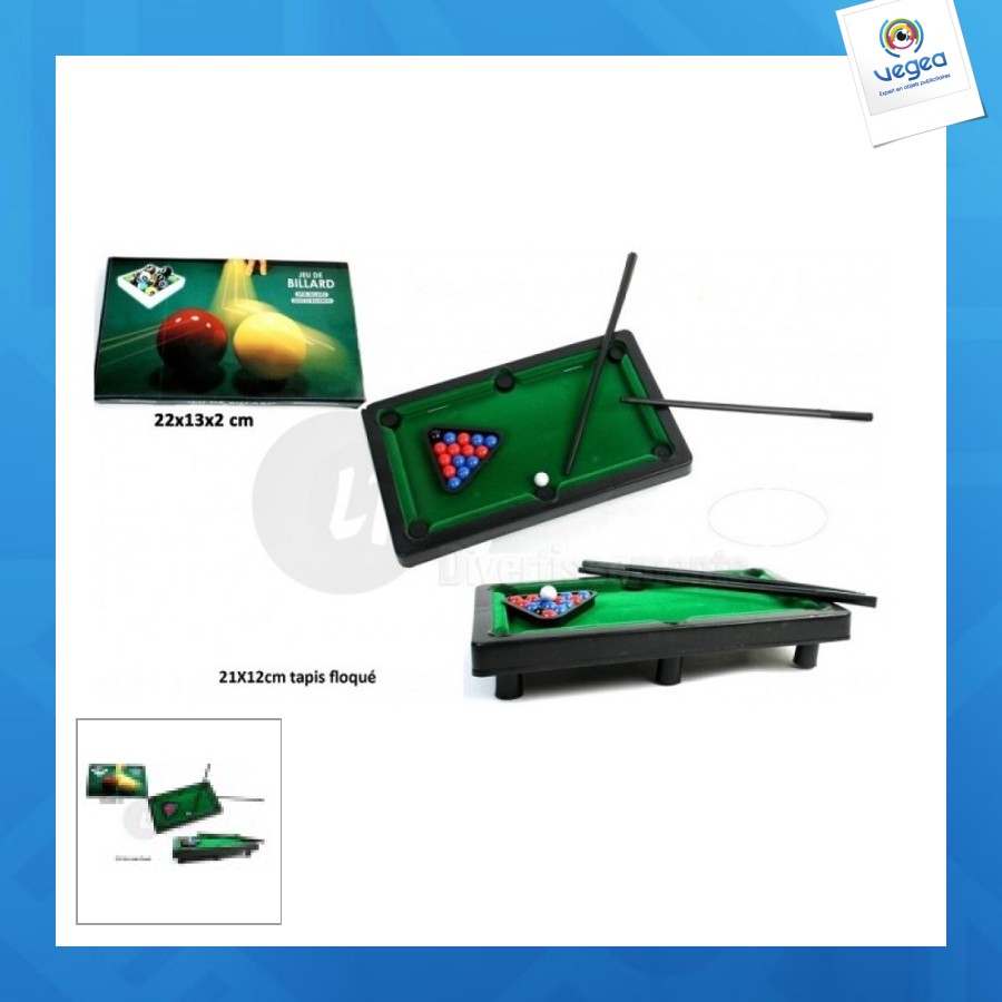 Mini billard de promoción floqué 21x12cm