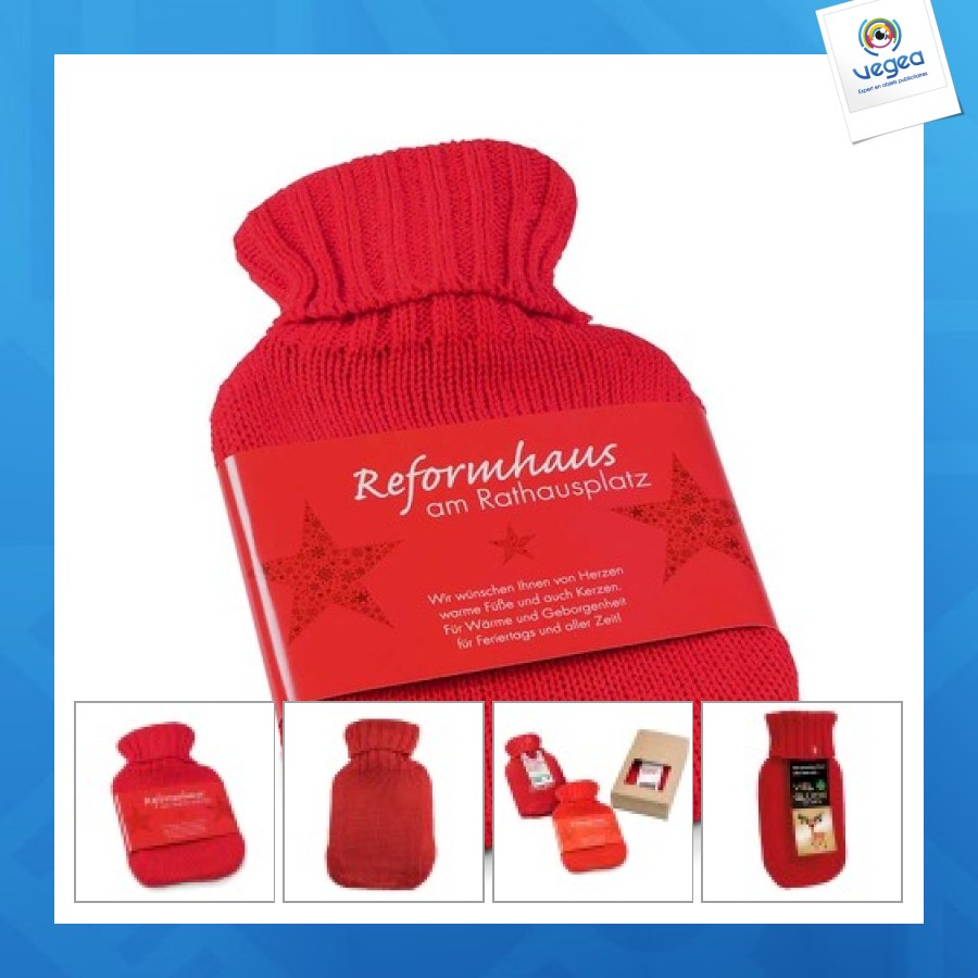 Mini bolsa de agua caliente personalizable - con tira de papel
