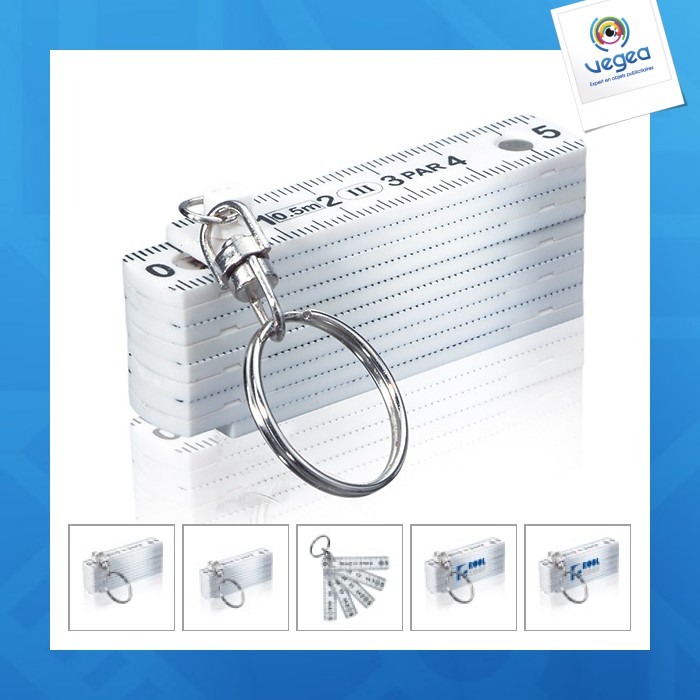 Mini llavero de regla personalizable plegable