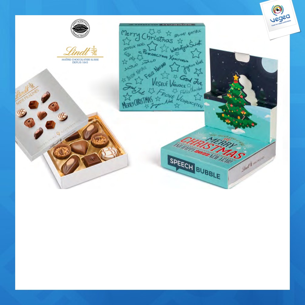 Mini pralinés lindt en una caja emergente