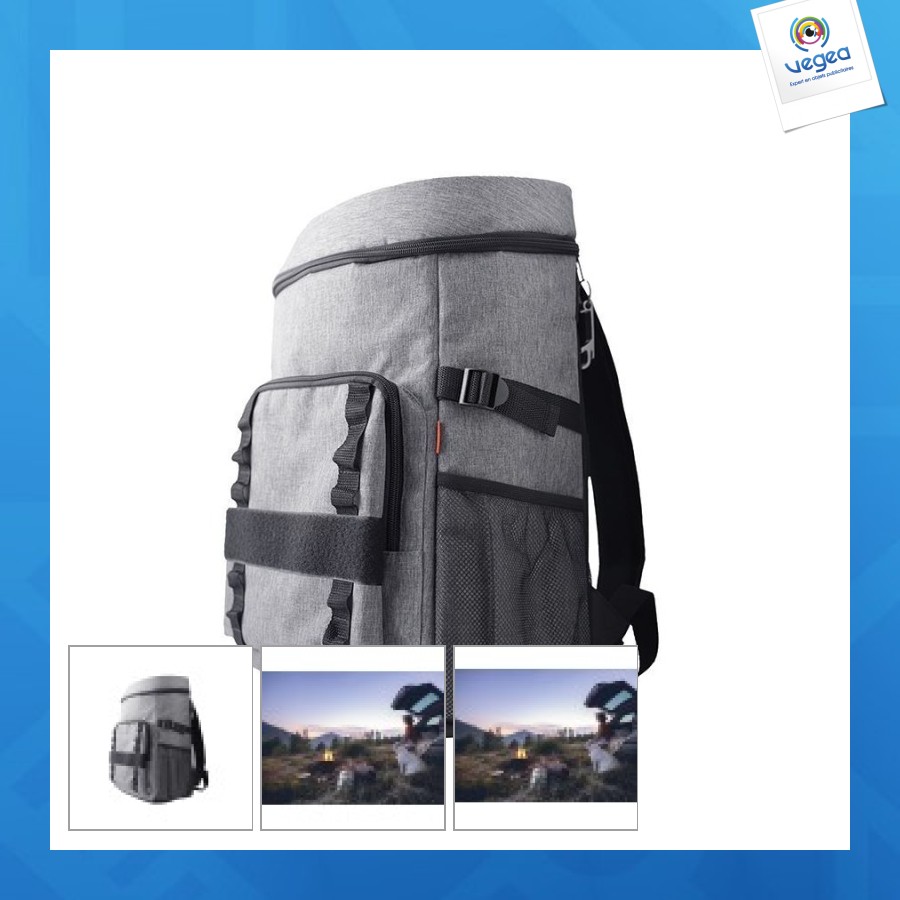 Mochila isotérmica "nago", gris jaspeado