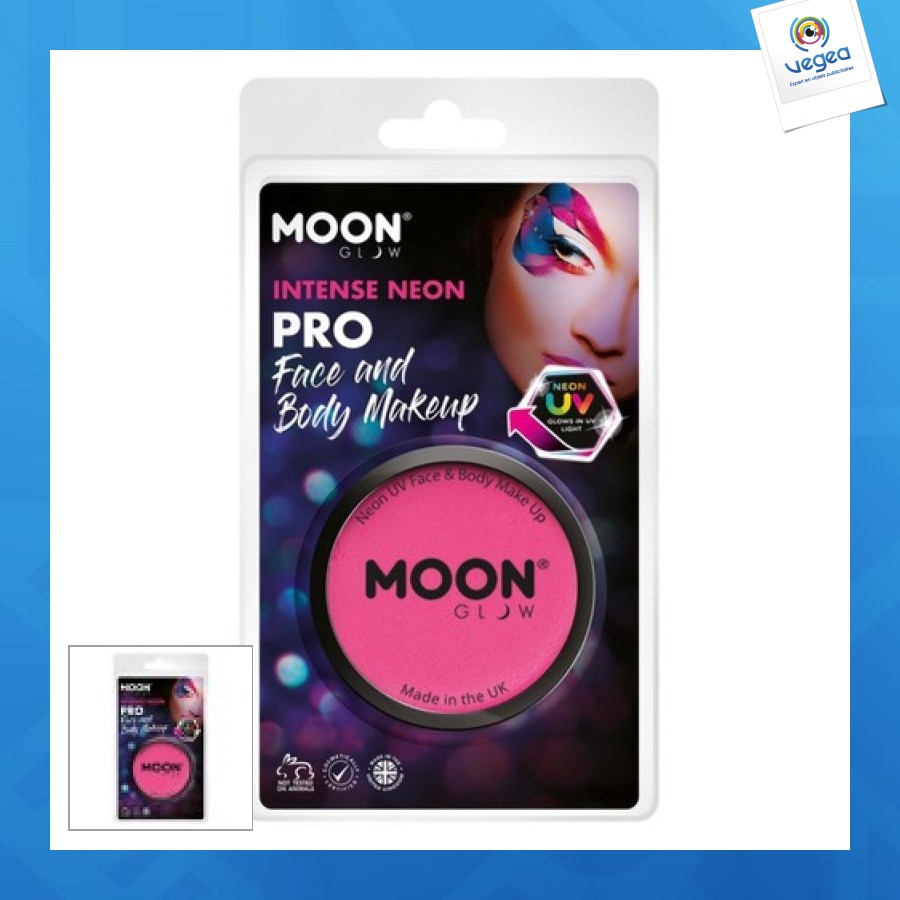Moon glow pro maquillaje de promoción uv neón intenso rosa fluo 36g