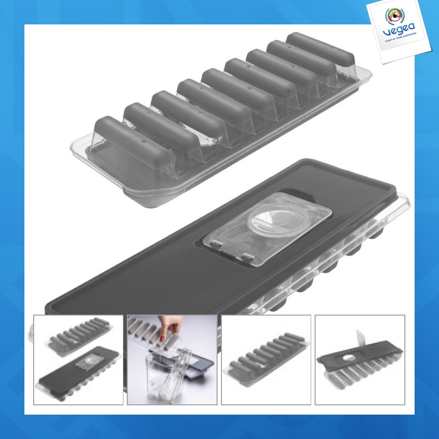 Moule à glaçons e de promoción en silicone avec couvercle 26,5x9,5cm
