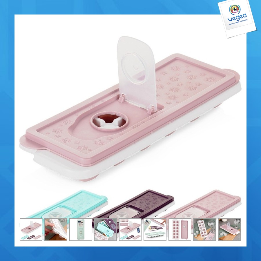 Moule à glaçons e personalizable en silicone avec couvercle 26,5x9,5cm