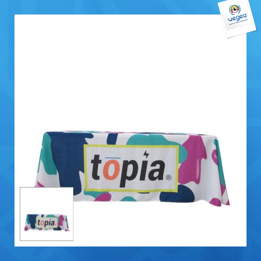 Nappe de promoción à couverture totale - 137x178cm table de 4 pieds