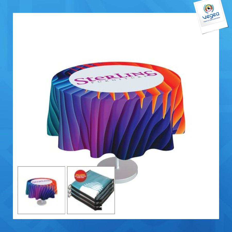 Nappe personalizable à couverture totale 300cm de diamètre