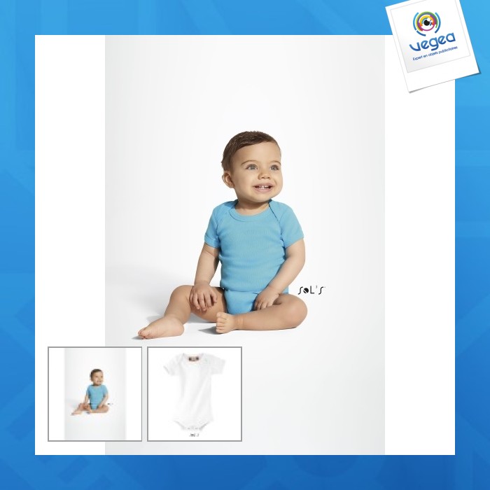 Organic baby body personalizable bambino - blanco